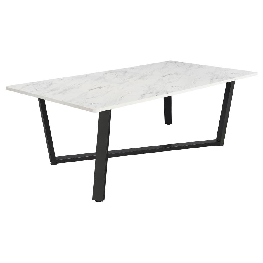 (image for) Mayer Rectangular 87-inch Faux Marble Dining Table White