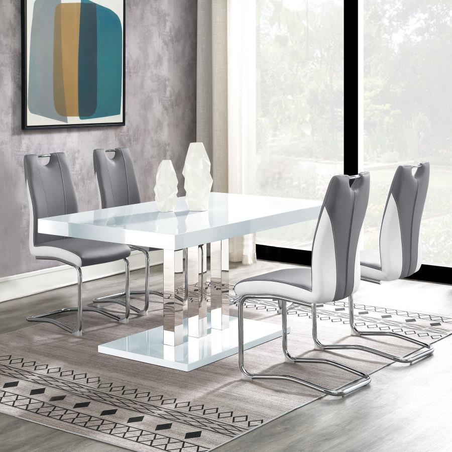 (image for) Brooklyn 5-piece Rectangular Dining Set White High Gloss