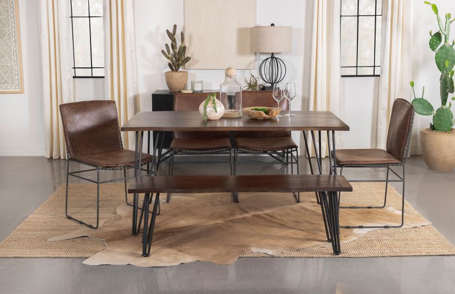 (image for) Topeka 6-piece Rectangular Dining Table Set Mango Cocoa