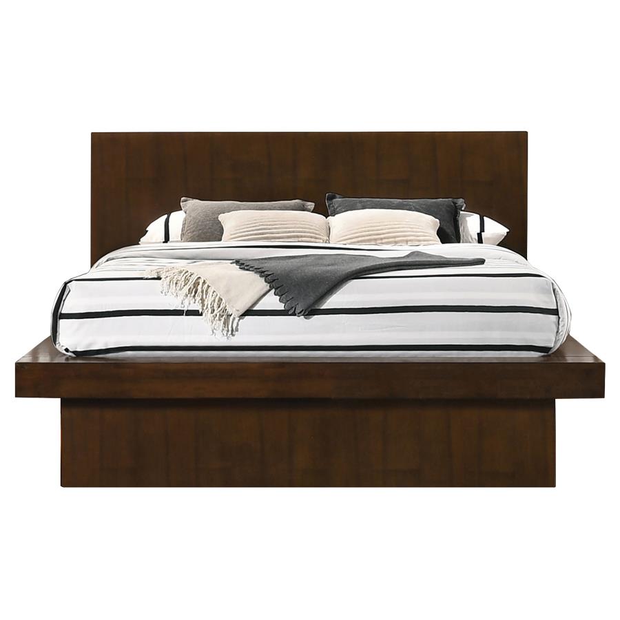 (image for) Jessica Wood Eastern King LED Panel Bed Cappuccino