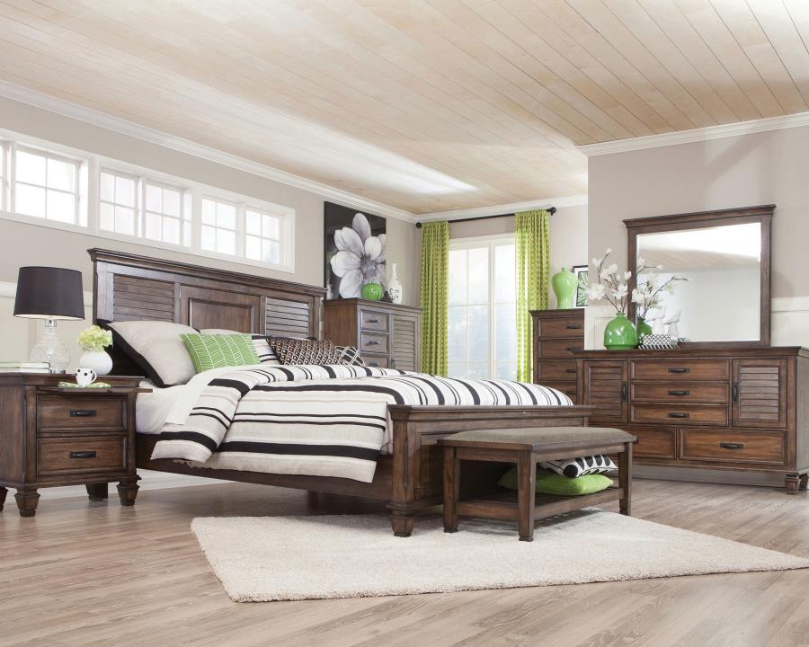 (image for) Franco 5-piece California King Bedroom Set Burnished Oak