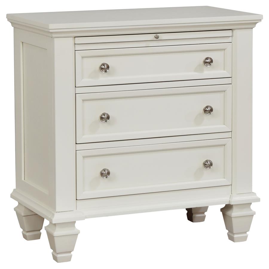 (image for) Sandy Beach 3-drawer Nightstand Cream White