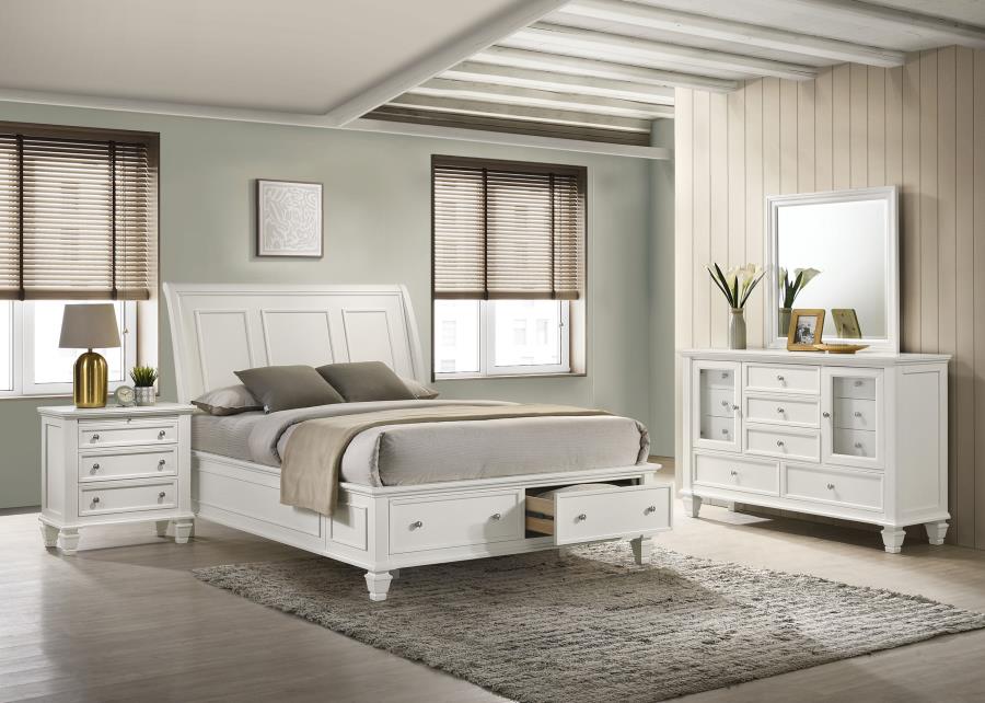 (image for) Sandy Beach 4-piece Eastern King Bedroom Set Cream White