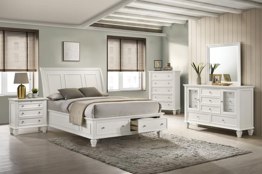 (image for) Sandy Beach 5-piece Queen Bedroom Set Cream White