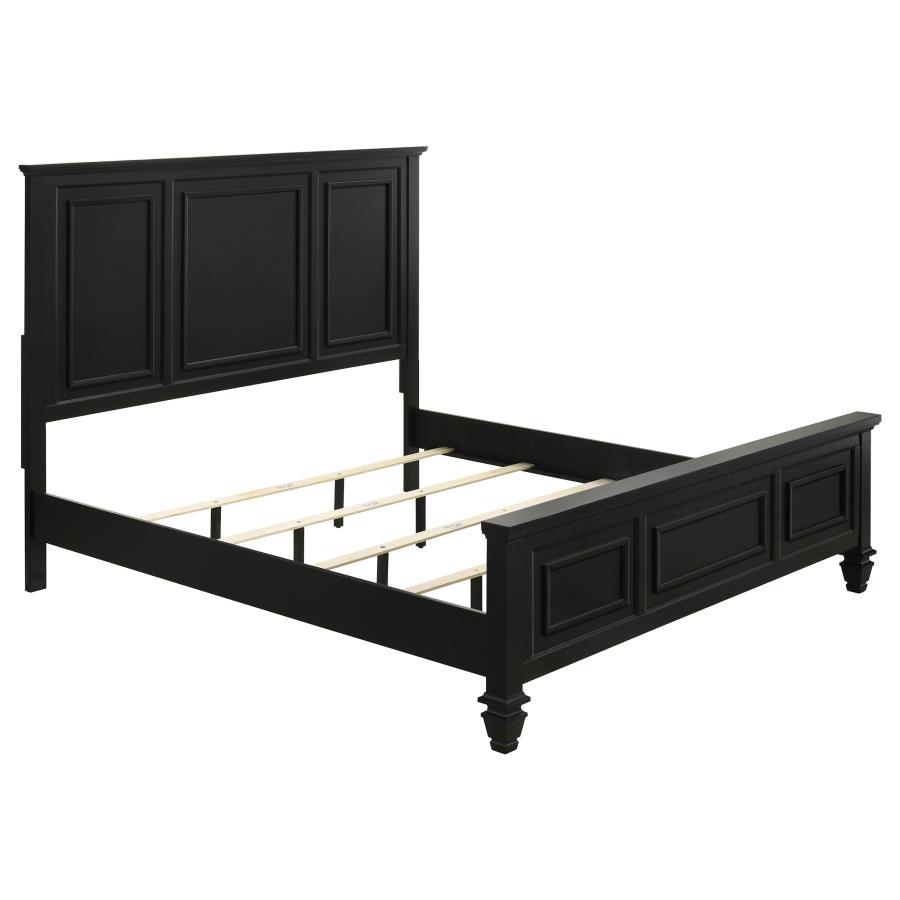 (image for) Sandy Beach Wood Queen Panel Bed Black