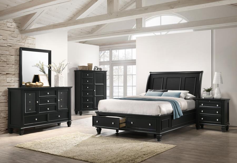 (image for) Sandy Beach 5-piece Eastern King Bedroom Set Black