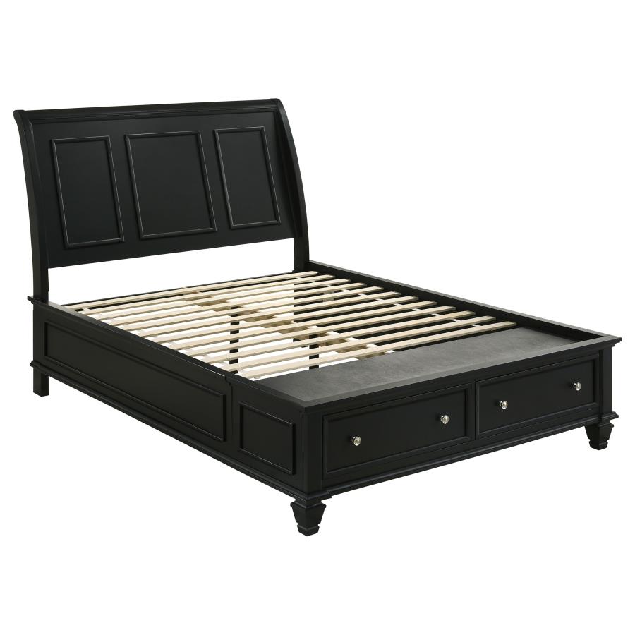 (image for) Sandy Beach Wood Eastern King Storage Panel Bed Black