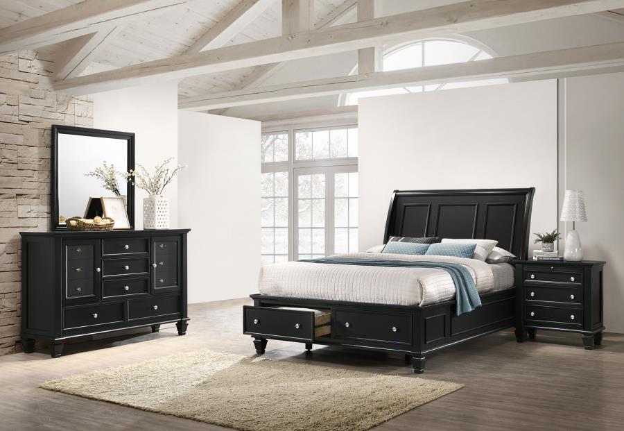 (image for) Sandy Beach 4-piece California King Bedroom Set Black