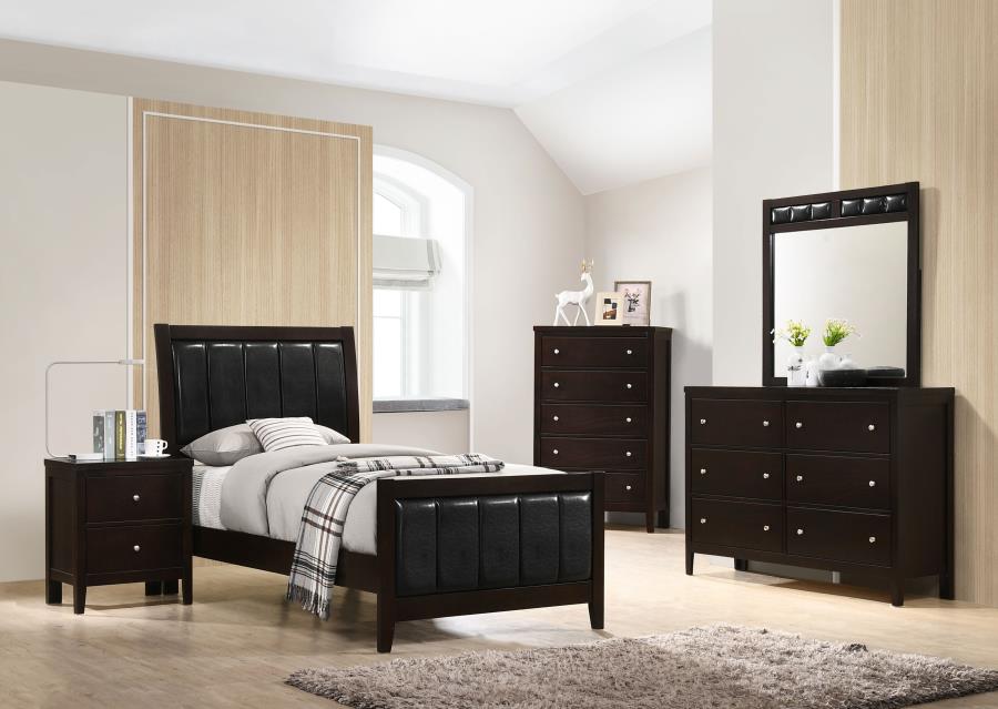 (image for) Carlton 4-piece Twin Bedroom Set Cappuccino