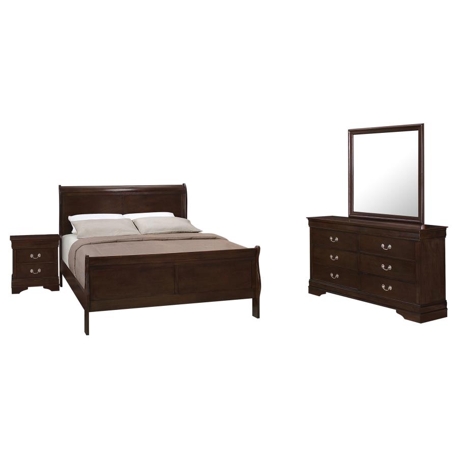 (image for) Louis Philippe 4-piece Queen Bedroom Set Cappuccino