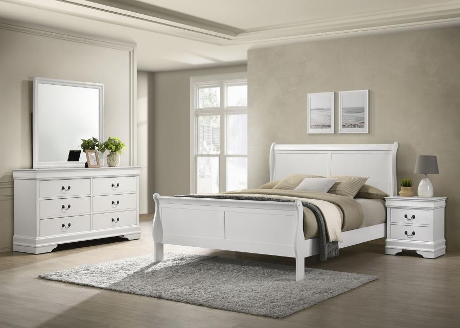 (image for) Louis Philippe 4-piece Full Bedroom Set White