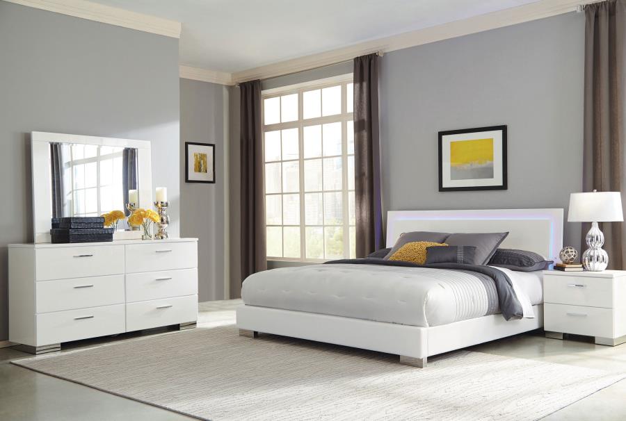 (image for) Felicity 4-piece California King Bedroom Set White Gloss