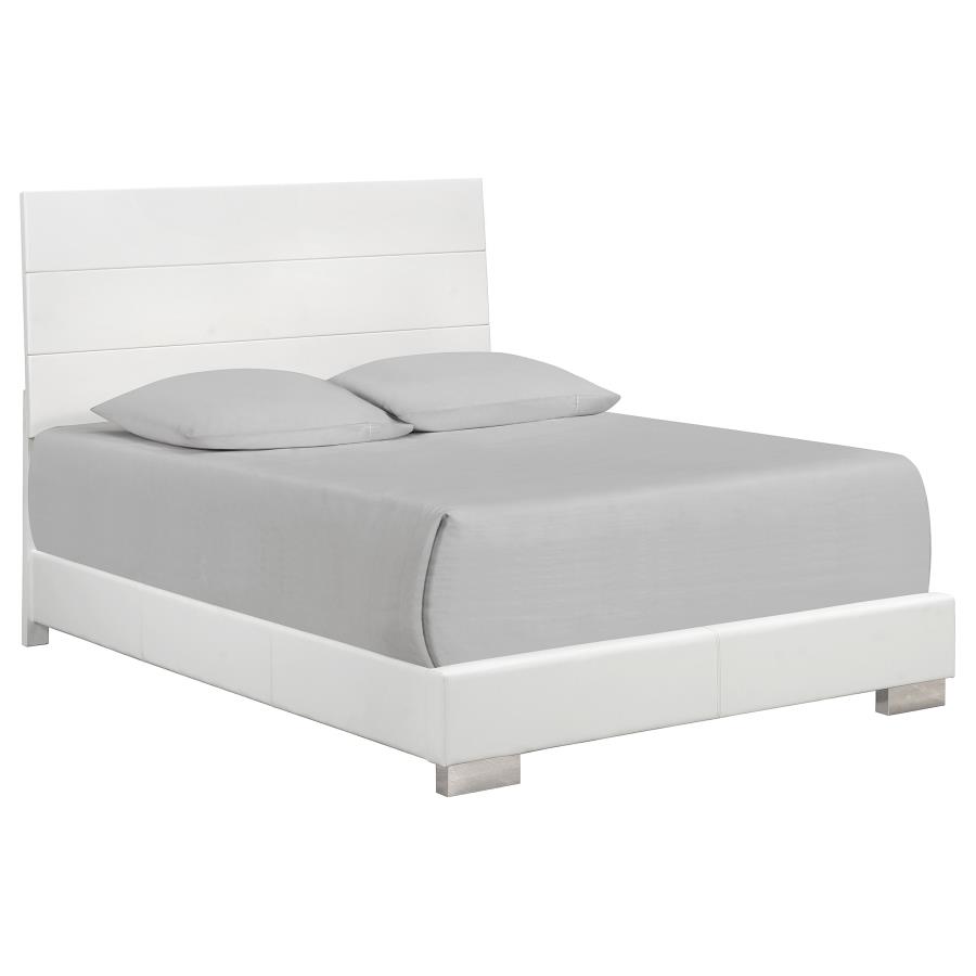 (image for) Felicity Wood Queen Panel Bed White High Gloss