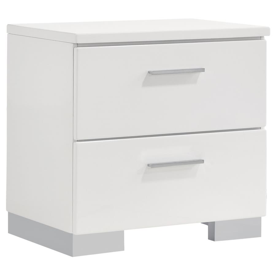 (image for) Felicity 2-drawer Nightstand White High Gloss