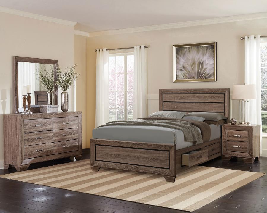 (image for) Kauffman 4-piece Eastern King Bedroom Set Washed Taupe