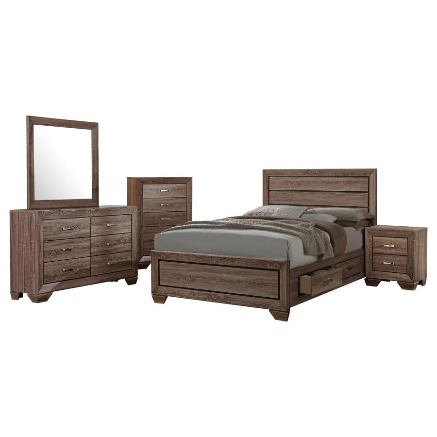 (image for) Kauffman 5-piece Eastern King Bedroom Set Washed Taupe