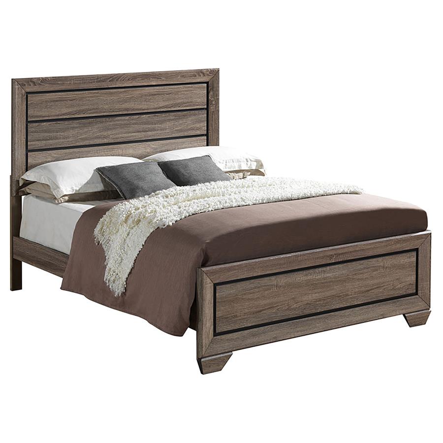 (image for) Kauffman Wood California King Panel Bed Washed Taupe