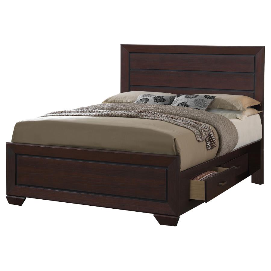 (image for) Kauffman Wood Eastern King Storage Panel Bed Dark Cocoa