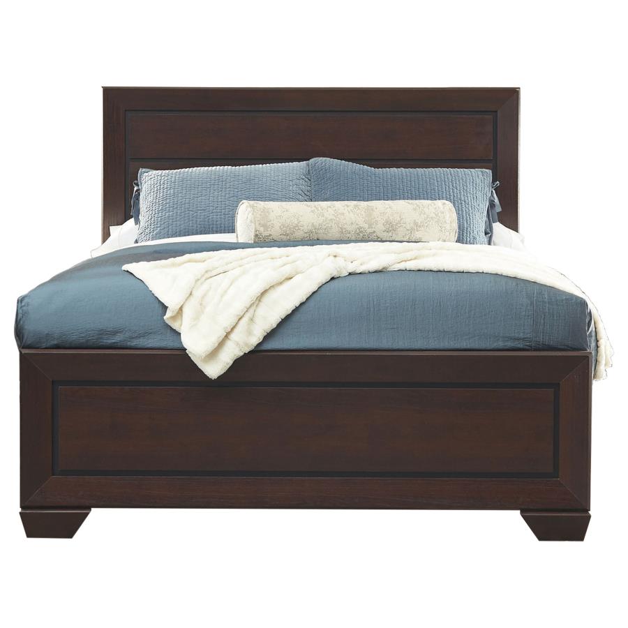 (image for) Kauffman Wood Eastern King Panel Bed Dark Cocoa