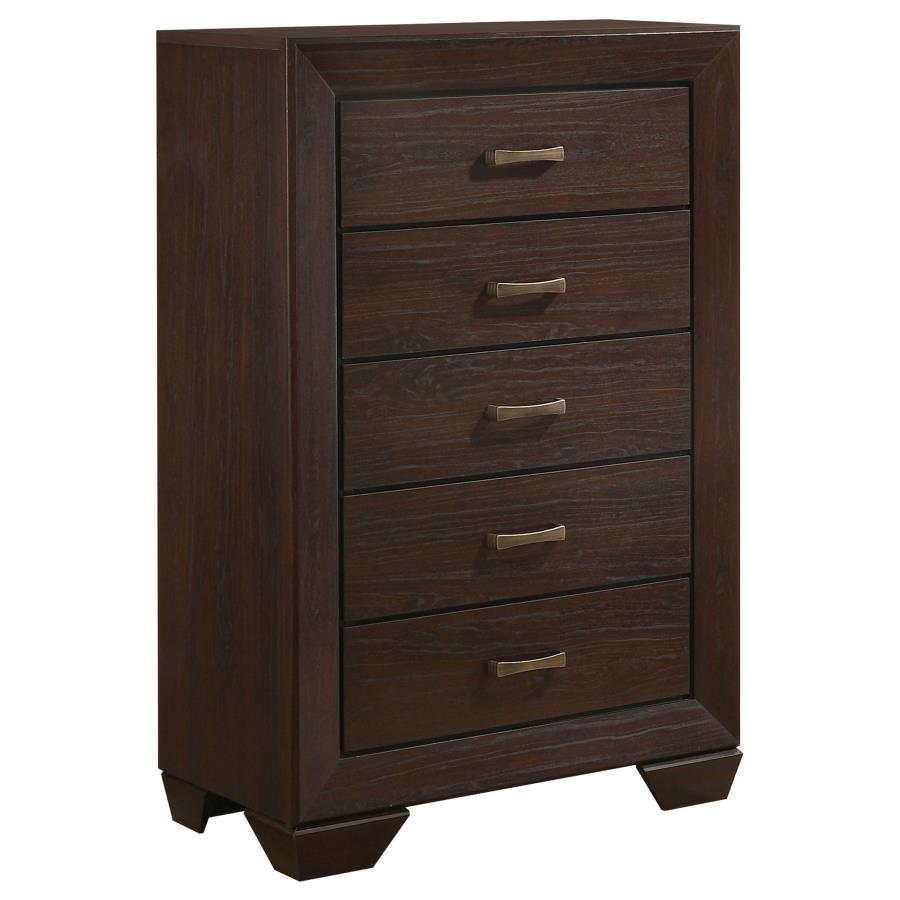 (image for) Kauffman 5-drawer Bedroom Chest Dark Cocoa