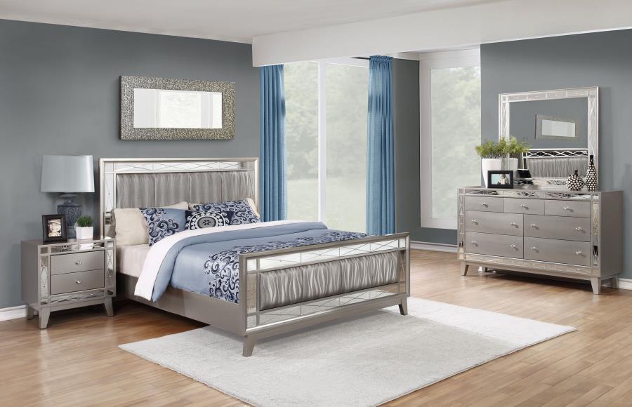 (image for) Leighton 4-piece Full Bedroom Set Metallic Mercury