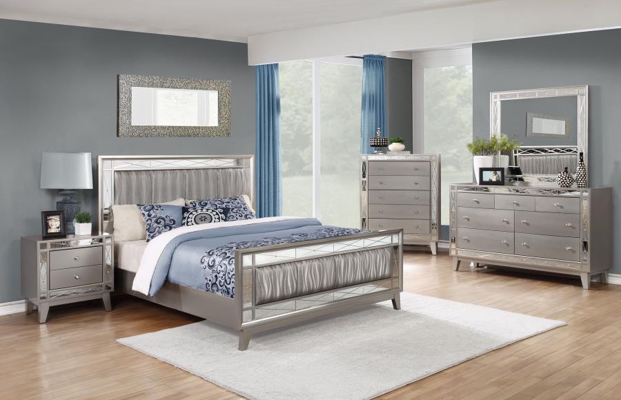 (image for) Leighton 5-piece Queen Bedroom Set Metallic Mercury