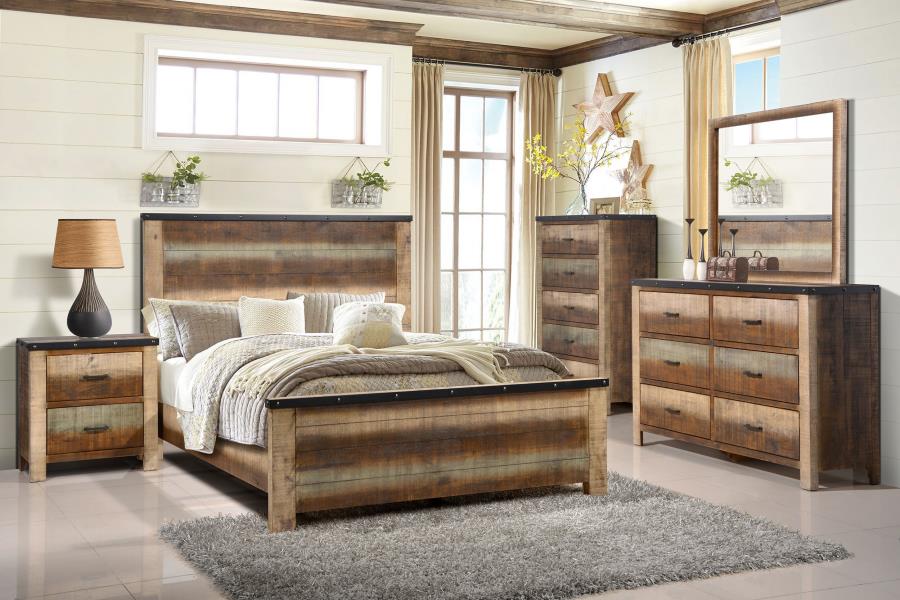 (image for) Sembene Bedroom Set Multicolor and Antique Multi