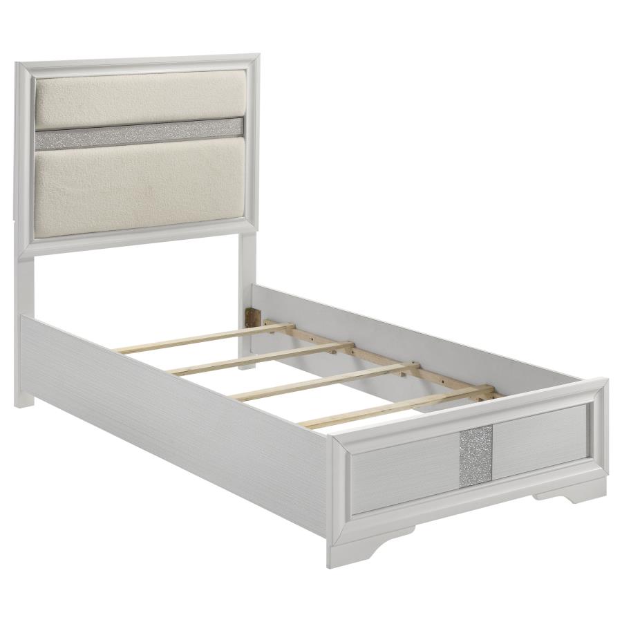 (image for) Miranda 55-inch Upholstered Twin Panel Bed White