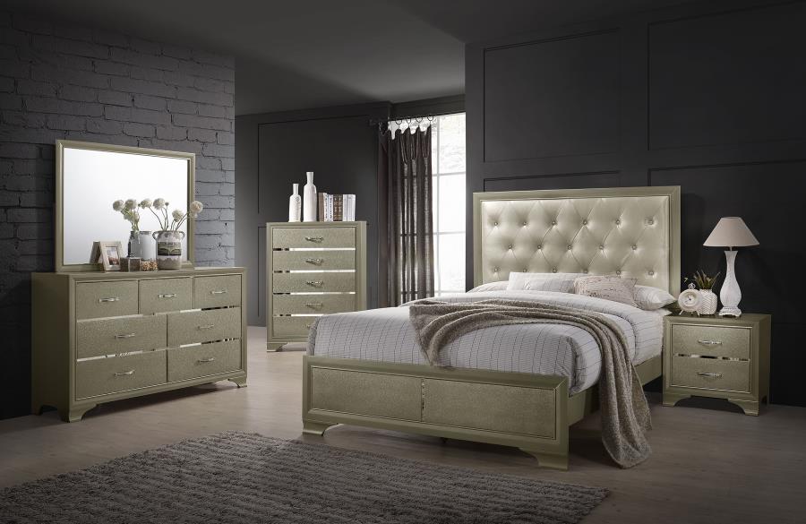 (image for) Beaumont 5-piece Eastern King Bedroom Set Champagne