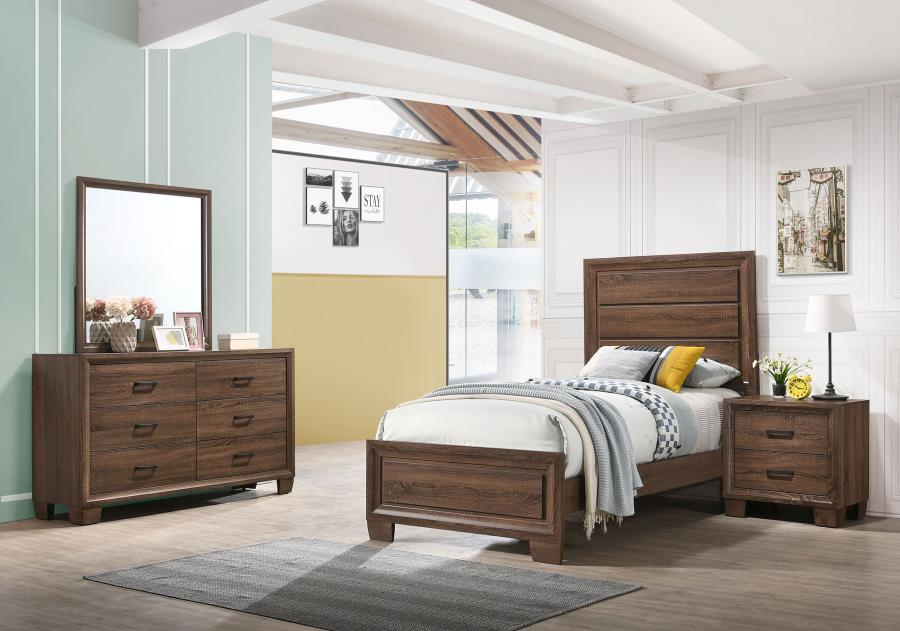 (image for) Brandon 4-piece Twin Bedroom Set Warm Brown