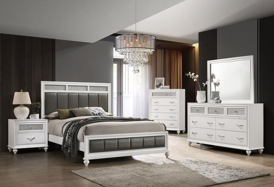 (image for) Barzini 5-piece Eastern King Bedroom Set White