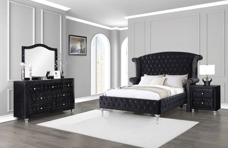 (image for) Deanna 4-piece Eastern King Bedroom Set Black