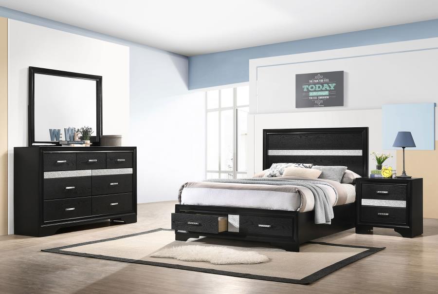 (image for) Miranda 4-piece Full Bedroom Set Black