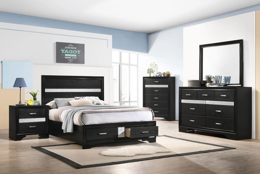 (image for) Miranda 5-piece Full Bedroom Set Black