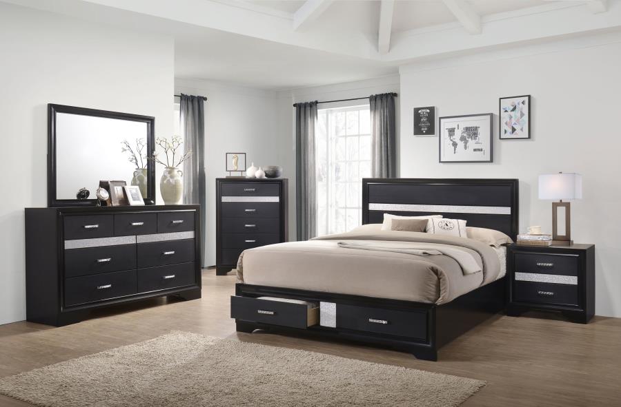 (image for) Miranda 4-piece Eastern King Bedroom Set Black