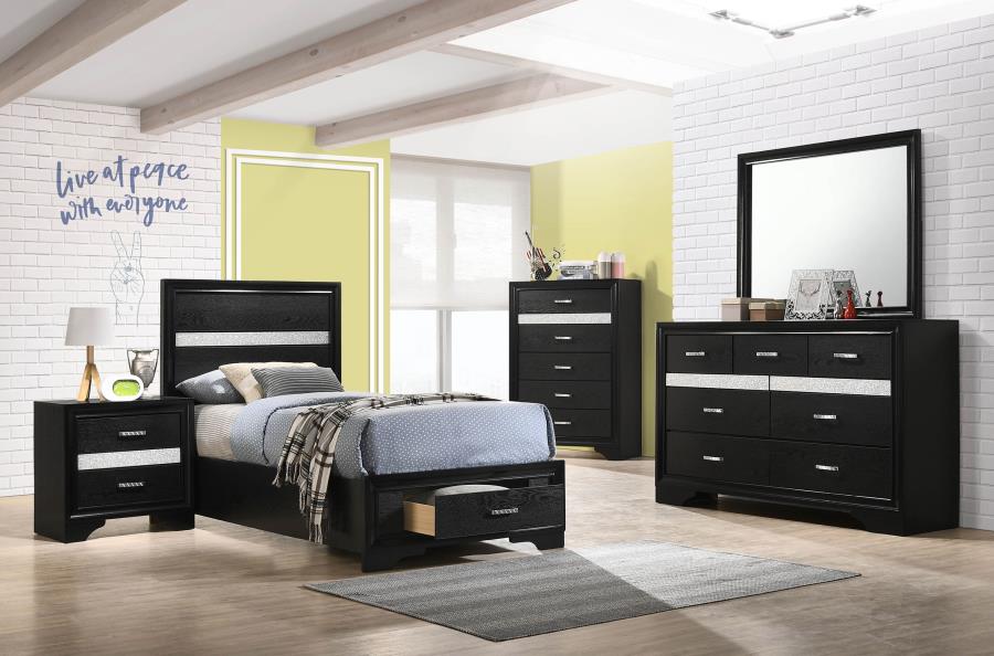 (image for) Miranda 4-piece Twin Bedroom Set Black