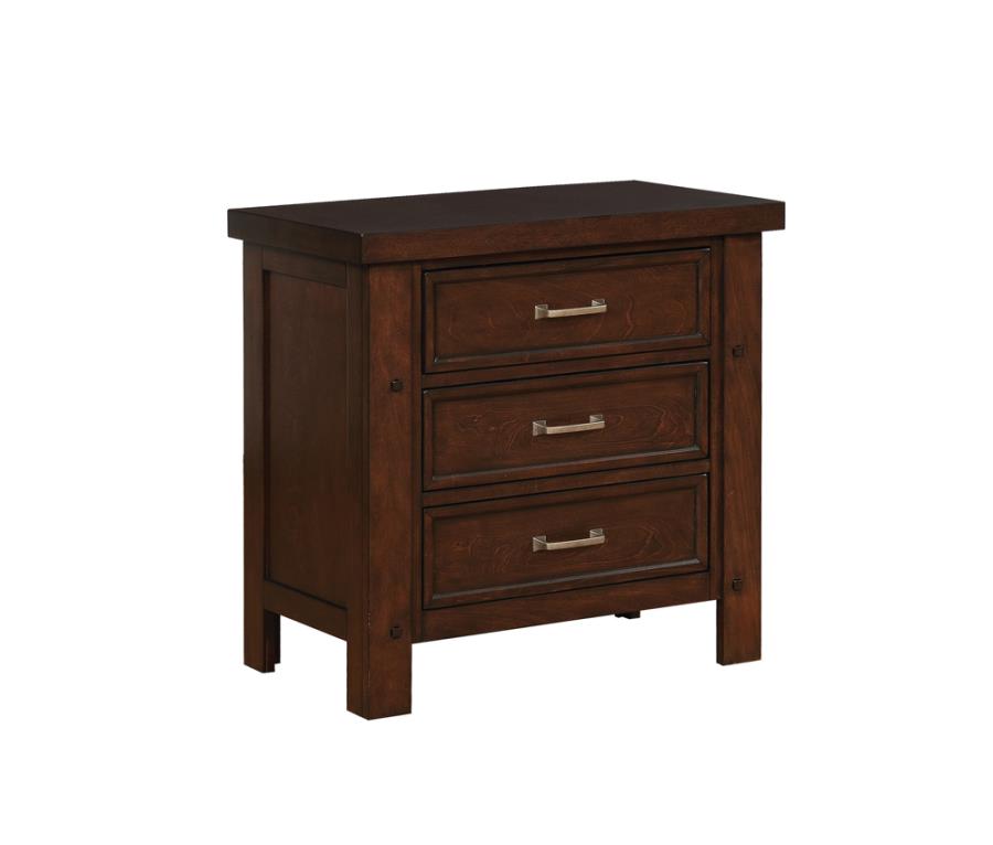 (image for) Barstow 3-drawer Nightstand Pinot Noir