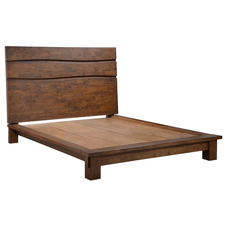 (image for) Genevieve Wood Eastern King Panel Bed Dark Brown