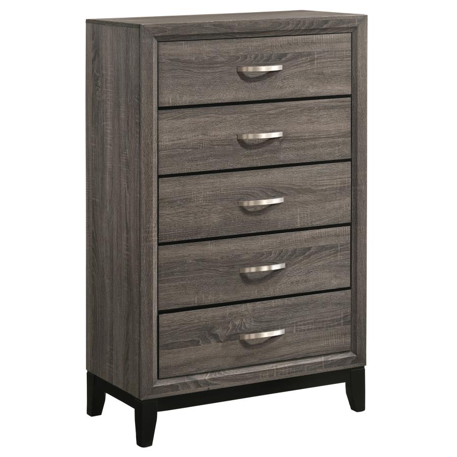 (image for) Watson 5-drawer Bedroom Chest Grey Oak