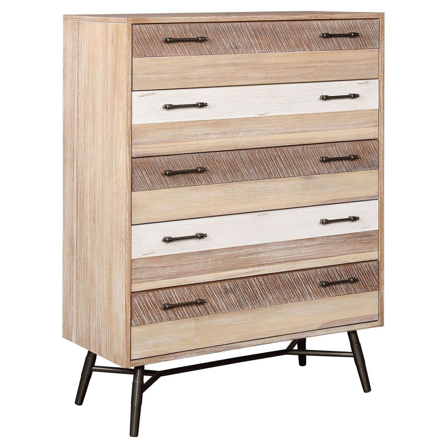 (image for) Marlow 5-drawer Bedroom Chest Rough Sawn Multi