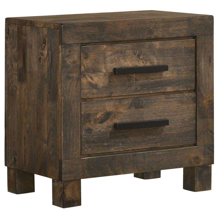 (image for) Woodmont 2-drawer Nightstand Rustic Golden Brown