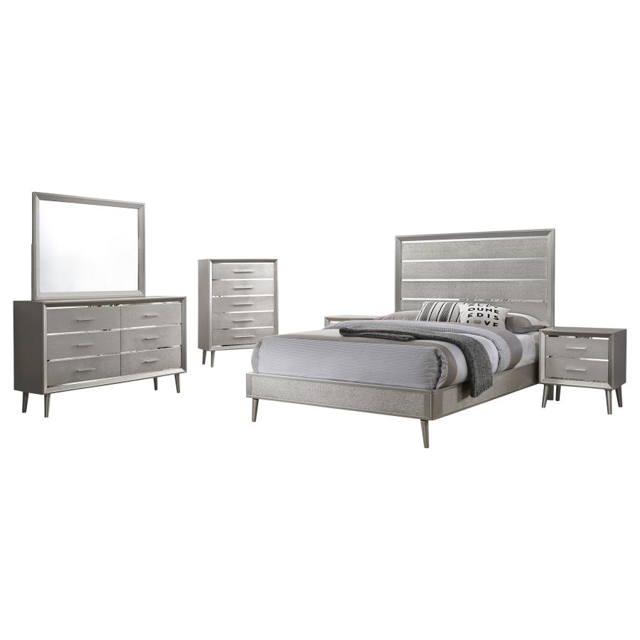 (image for) Ramon 5-piece Full Bedroom Set Metallic Sterling