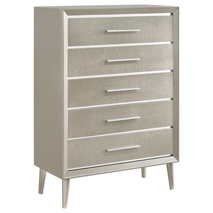 (image for) Ramon 5-drawer Bedroom Chest Metallic Sterling