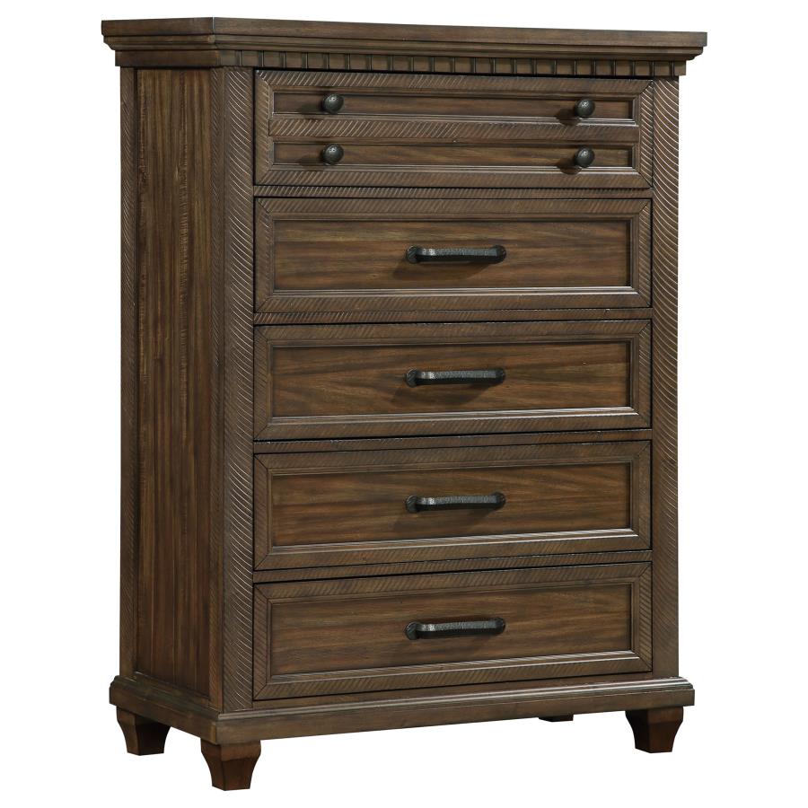 (image for) Bennington 5-drawer Bedroom Chest Acacia Brown