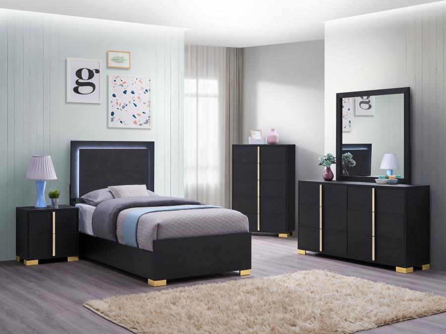 (image for) Marceline 5-piece Twin Bedroom Set Black