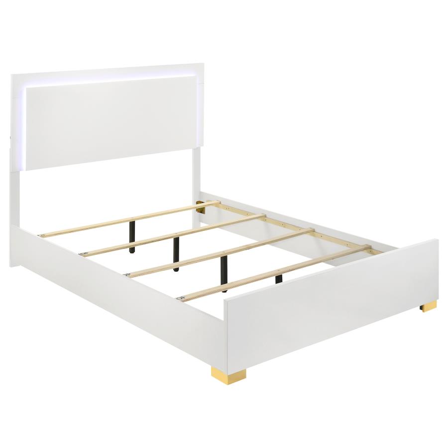 (image for) Marceline Wood Full LED Panel Bed White