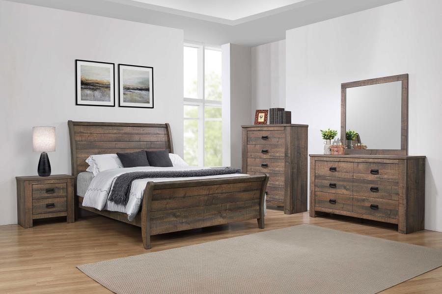 (image for) Frederick 5-piece Eastern King Bedroom Set Weathered Oak