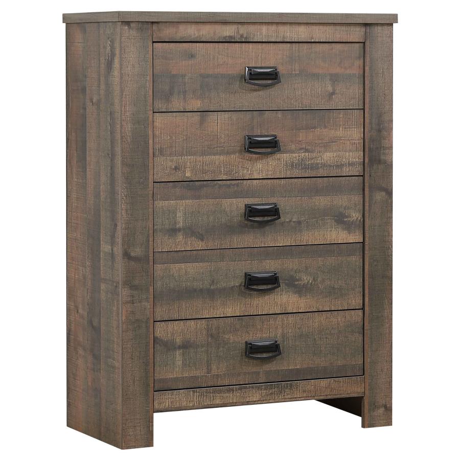 (image for) Frederick 5-drawer Bedroom Chest Weathered Oak