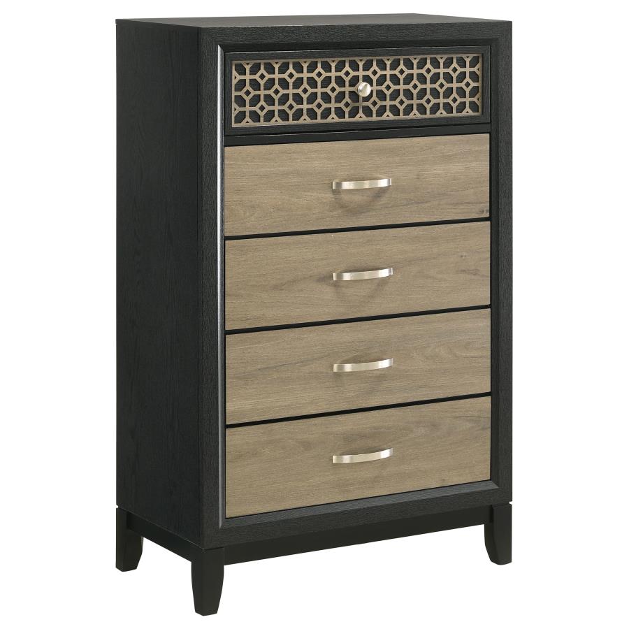 (image for) Valencia 5-drawer Bedroom Chest Black