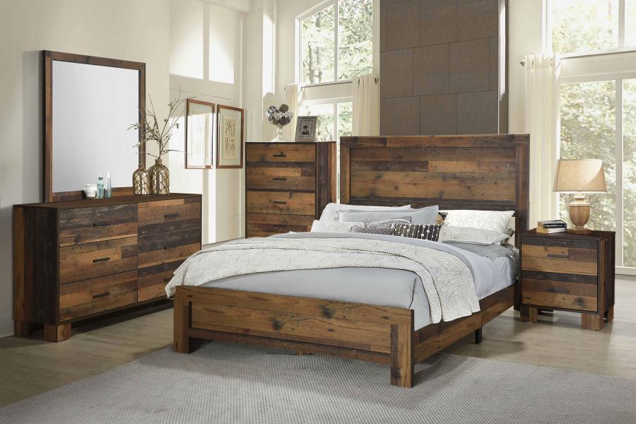 (image for) Sidney 4-piece Queen Bedroom Set Rustic Pine